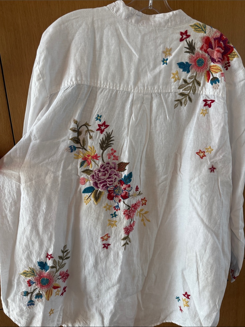 Johnny Was Amara Floral Embroidered Mandarin Collar Long sleeve Shirt Size 1X - Picture 10 of 13